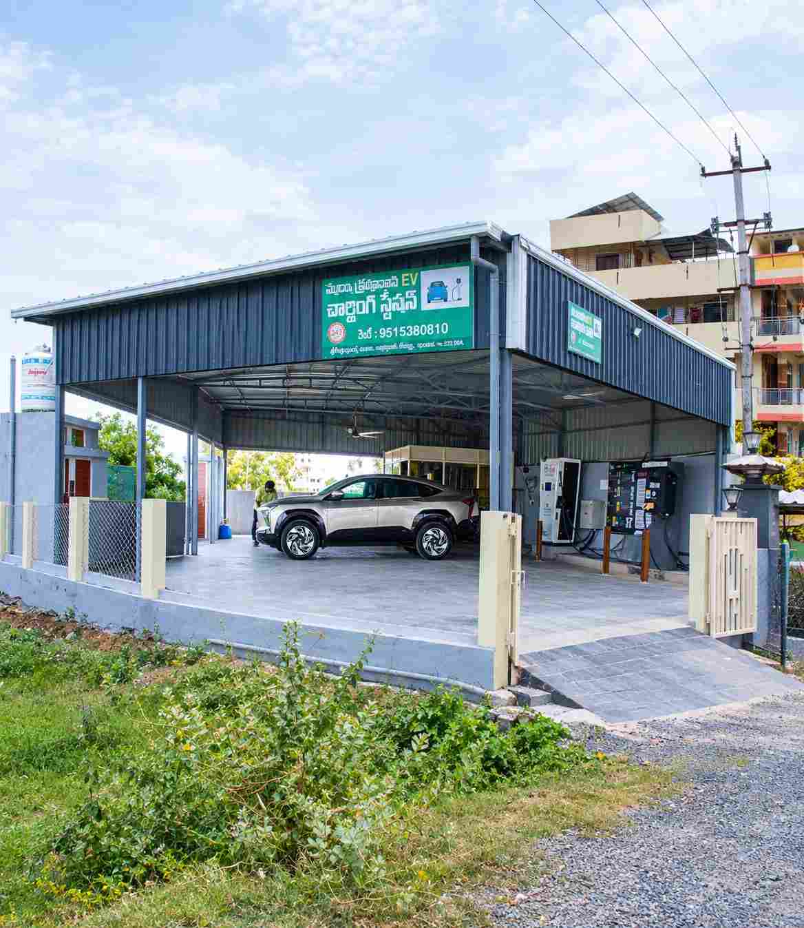 EV charging at Sai Srinivasa EV Charging Station