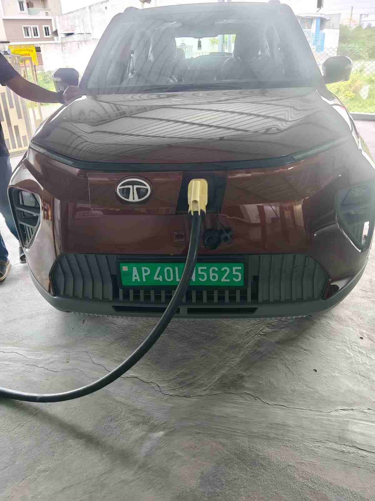 EV charger close-up at the station