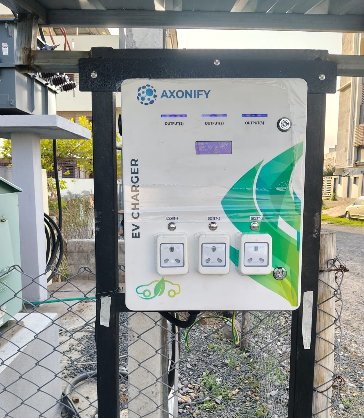 EV charger close-up at the station