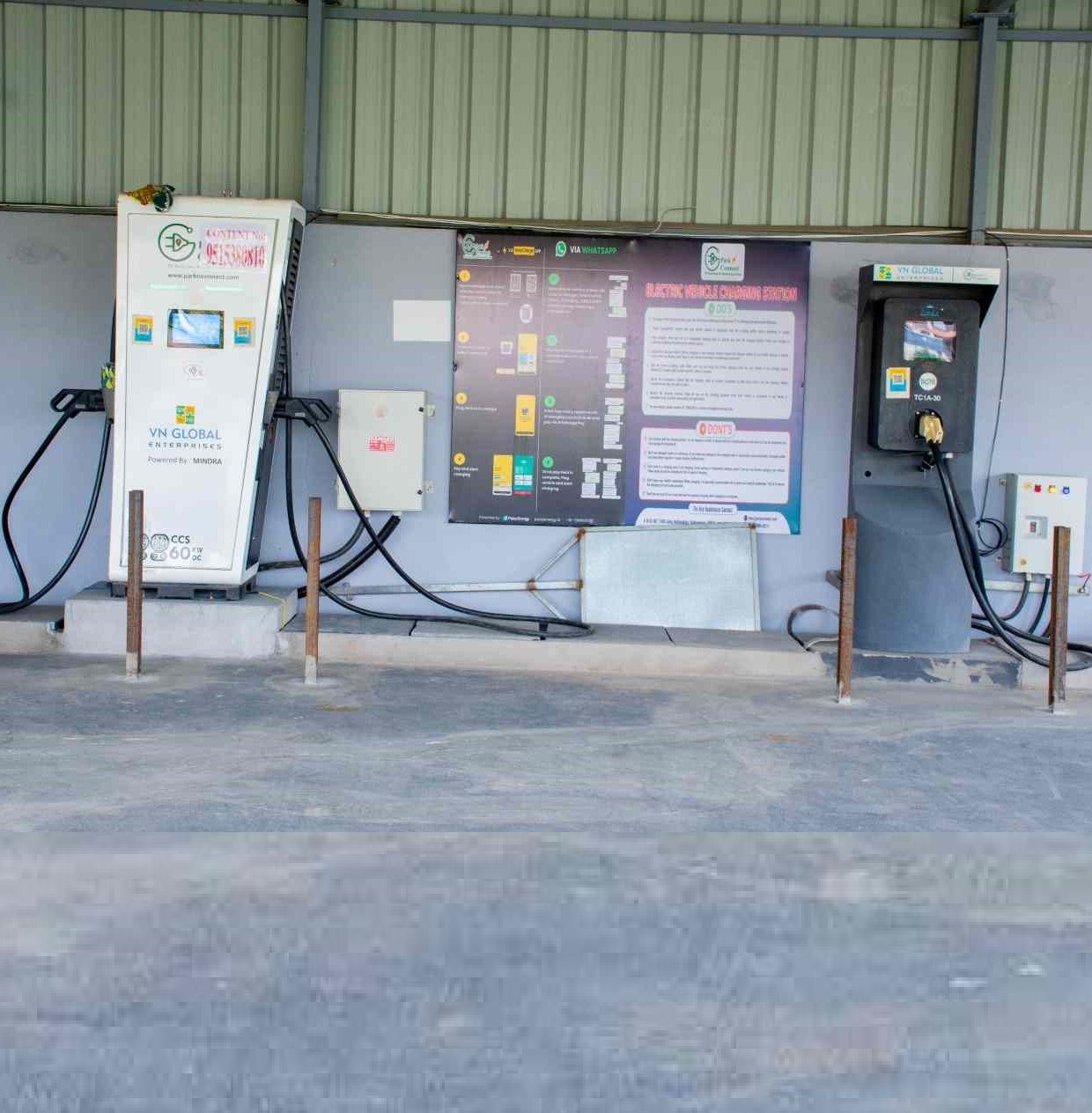 EV charger close-up at the station